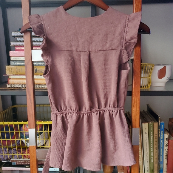 Cute taupe side wrap blouse - Picture 4 of 5